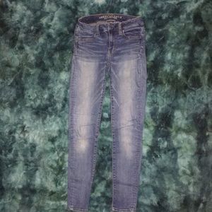 Light washed blue jeans